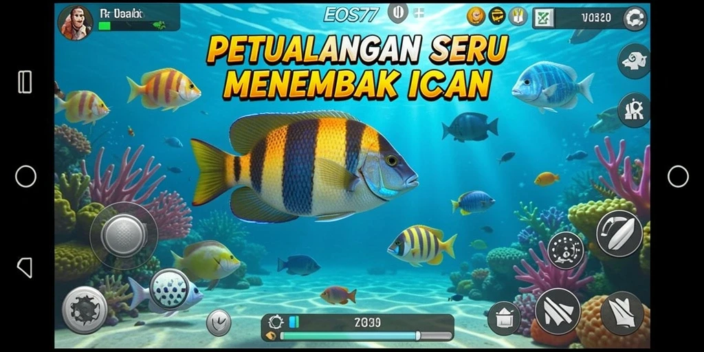 Tampilan gameplay menembak ikan yang menarik di EOS77.