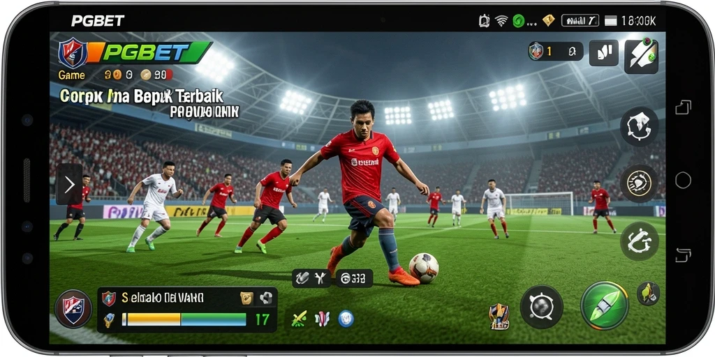 Tampilan gameplay PGBET dengan aksi sepak bola yang mendebarkan.