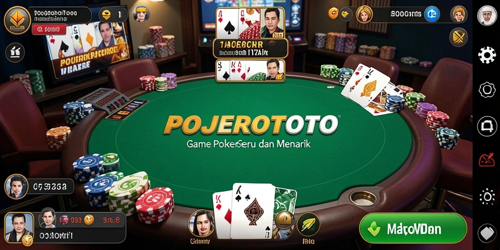 Gameplay seru POJEROTOTO menampilkan momen intens di meja Poker.